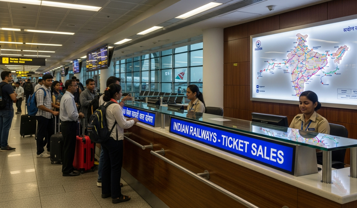 IRCTC Sets Up Ticket Counter For Trains At Ahmedabad International Airport feature image