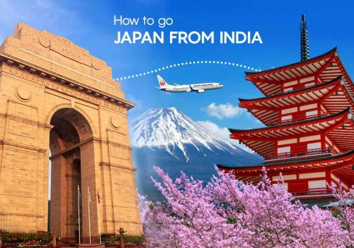 how to go japan from india